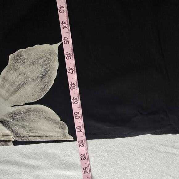 Lapis Black Floral Semi Sheer Chiffon Fitted Black Maxi Dress Med Petite Y2K 90s - Picture 5 of 9